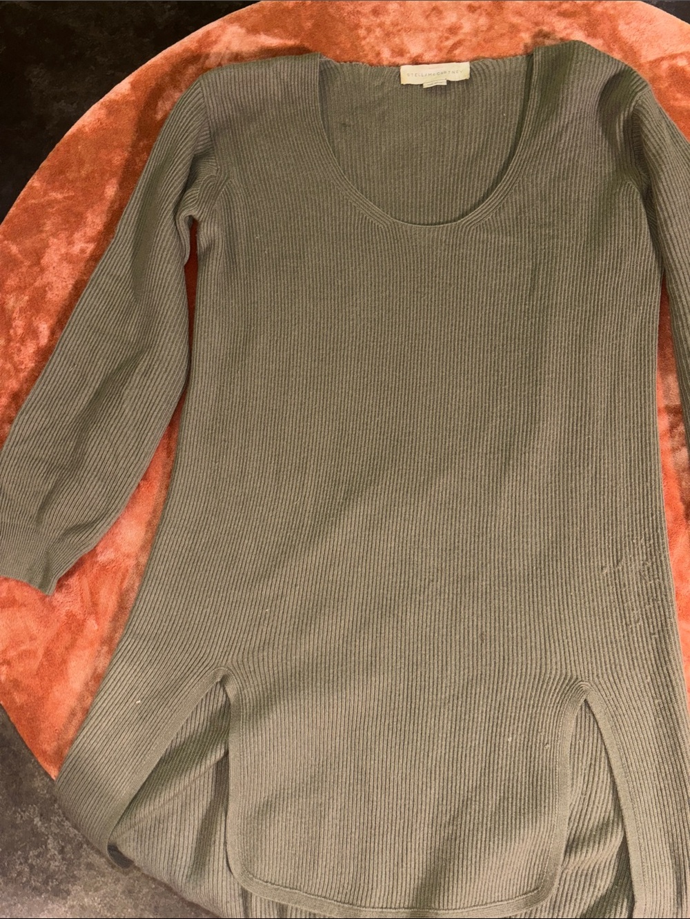 Stella McCartney Olive Ribbed Scoop-Neck Sweater Dress - Women